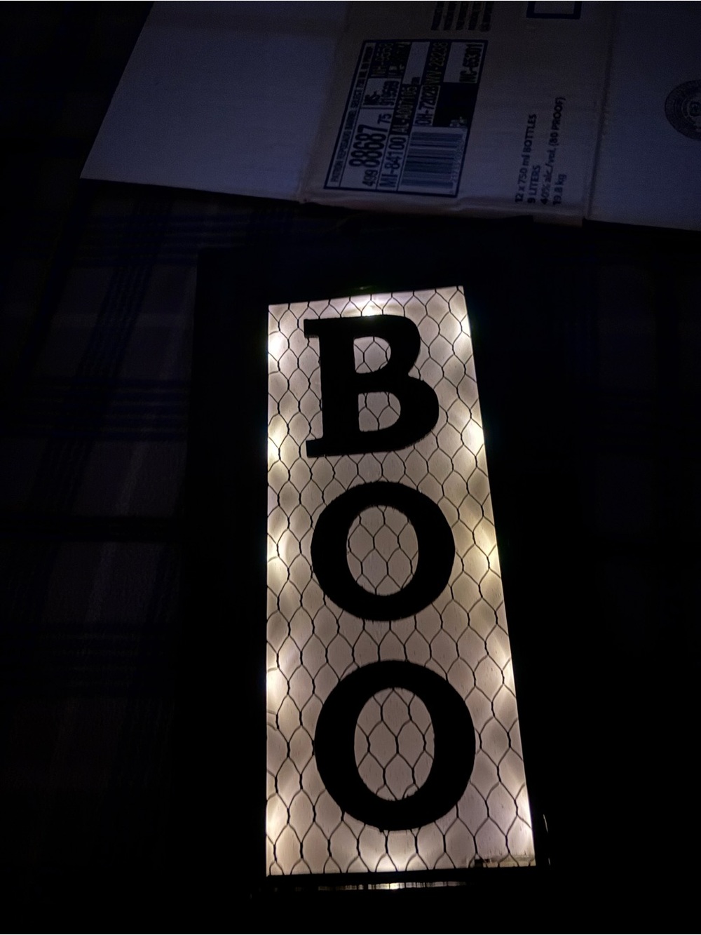 BOO Light-Up Wall Sign in Black and Warm White